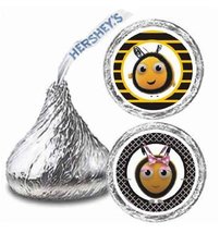 216 The Hive Cartoon Bees B-day Party Hershey Kisses Stickers Thank You ... - $11.95