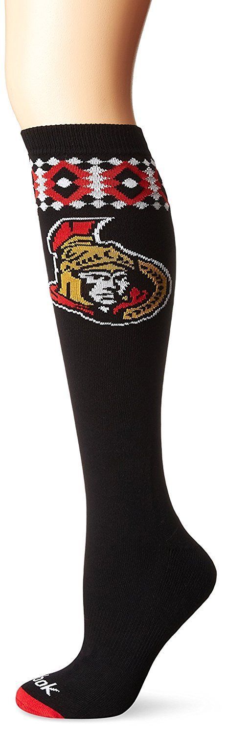 Reebok Women's NHL Ottawa Senators Hockey Knee High Socks, Black, One Size - $7.00