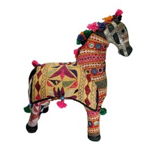 Embroidered Rajasthan Horse Indian Handmade Fabric Patchwork Folk Art MC... - $199.99