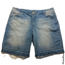 Jeanstar Bermuda Cutoff Jean Shorts Size 14 Light Blue Pockets Stonewashed - £18.77 GBP