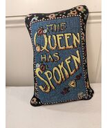 Vintage Mary Engelbreit Pillow The Queen has Spoken Accent Throw blue fl... - $36.62 CAD