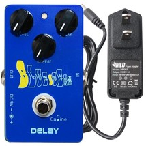 Caline CP-19 Blue Ocean Delay + 9v Power Adapter Guitar Effect Pedal Tru... - $34.80