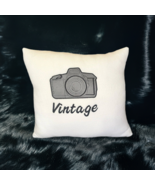Accent Pillow Cover Throw Pillow Cover Vintage Camera Pillow Cover Embro... - £18.86 GBP