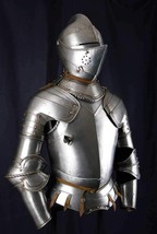 Medieval Plate Armor Knight Suit Battle Ready Steel Armour Suit Full siz... - $459.33