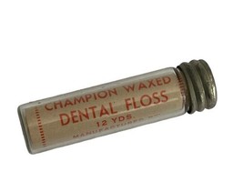 Champion Pure Silk Waxed Dental Floss Tube Oral Hygiene WWII Soldier Issued - £11.19 GBP