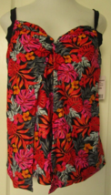 Heat Swimwear Tankini Flyaway Style Multicolor tropical print Size 20W u... - £21.07 GBP