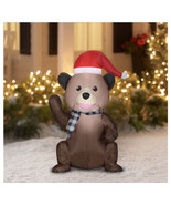 Holiday Time Christmas Bear Cub Inflatable Airblown Gemmy  3.5 ft 2021 - £31.42 GBP