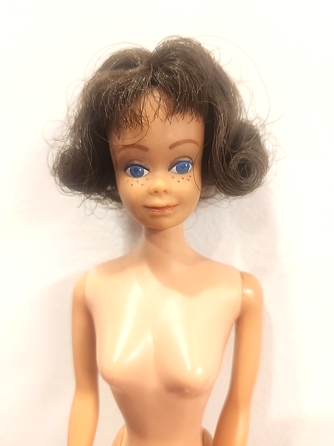 Mattel Barbie 1960&#39;s Brunette FLIP MIDGE Freckles Nude Straight Leg Doll... - $59.39