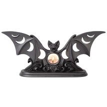 Alchemy Gothic V112- Lunaeca Tea Light Holder Candle Halloween Wicken Witch Bat - £29.02 GBP