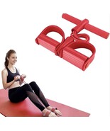 Elastic 4 Tube Resistance Band Strength Trainer - Exercise Fitness Ab Ba... - $13.99