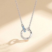 Mobius Ring Sterling Silver Necklace Women 925 Silver Light Luxury Valentine&#39;s D - £15.72 GBP