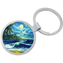 Diamond Head Hawaii Moon Keychain - Includes 1.25 Inch Loop for Keys or Backpack - £8.53 GBP