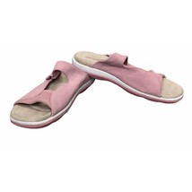 Ryka Sandals Womens 8M Pink Suede Double Strap Hook and Loop Open Toe Fl... - £30.89 GBP