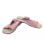 Ryka Sandals Womens 8M Pink Suede Double Strap Hook and Loop Open Toe Fl... - £30.26 GBP