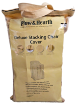 Plow &amp; Hearth All-Weather Outdoor Furniture Cover for Stacking Chairs Tan NEW! - £17.67 GBP