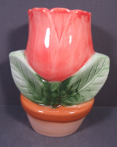 Wall Pocket Vase Tulip Shaped Ceramic 6.25&quot; x 6.25&quot; READ - $10.77