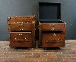 Bespoke Handmade English Campaign Chests Nightstands - £741.02 GBP