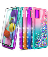 For Samsung Galaxy A51 / A51 5G Case Liquid Glitter Phone Cover + Temper... - £13.92 GBP