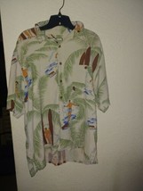 Tommy Bahama 100% Silk Large Hawaiian Palm  Trees Shirt Short Sleeve     - $24.25