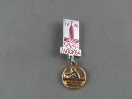 Moscow 1980 Olympic Pin -  Rowing Event - Medallion Pin - $15.00