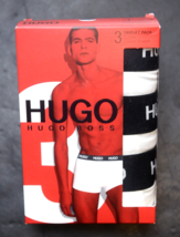 HUGO BOSS Hombre 3-Pack Blanco / Negro Algodón Elástico Ropa Maletero Bó... - £19.80 GBP