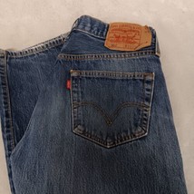 Levi&#39;s 501 Blue Jeans 33x30 Medium Wash Straight Leg Button Fly - Holes - $34.95