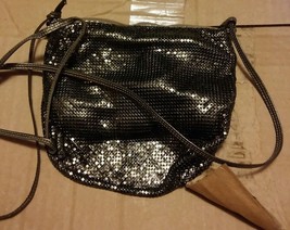 015 Vintage Mesh Whiting &amp; Davis Black Silver Shimmer - £27.60 GBP