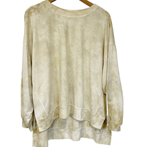 NEW Found Los Angeles Womens M Tie Dye Sweatshirt Oversized Tan Sand Hi-Low  - £20.75 GBP
