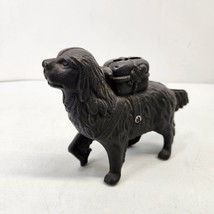 Vintage Antique Cast Iron St. Bernard Rescue Dog Iron Coin Penny Bank With Pack - £20.79 GBP