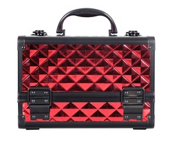 Professional cosmetic case hand-held mirror  two-layer aluminum suitcase insert  - £79.42 GBP