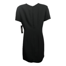 Donna Morgan Womens Sheath Dress Black Short Sleeve Beads Zip Petites 4P New - £29.78 GBP