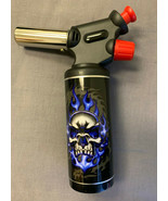  Premium Single Torch Lighter Blue Flame Skull Image  - £15.46 GBP