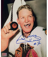 Autographed Bobby Hull 50th Goal 8x10 Photo (Colour) - Chicago Blackhawks - £39.31 GBP
