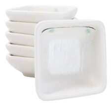 Pack Of 6 Square Yukino Hana Snowflakes Melamine Condiments Dipping Sauc... - $24.99
