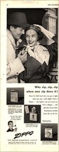 1952 vintage Zippo lighter print ad, Post World War II print ad nostalgi... - $24.11