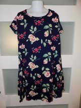 BTWEEN Navy Blue Floral Print Dress Size L (10/12) Girl&#39;s EUC - £19.22 GBP