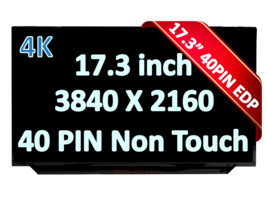 B173ZAN03.0 fit NE173QUM-N42 LCD Screen 4K UHD 3840*2160 40 Pins Display Panel - £169.88 GBP