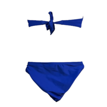 Xhilaration Bikini Swimsuit Set Womens S Blue Tie Side Sweetheart Neck Embellish - £15.17 GBP