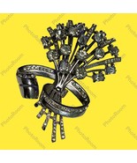 Vintage Coro Sterling Silver 925 Rhinestone Brooch Pin Missing 2 Stone P... - $575.83 CAD