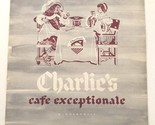 Charlie&#39;s Cafe Exceptionale Menus Minneapolis Minnesota 1963 Holiday Awards - $74.47