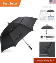Luxury Black 62-Inch Golf Umbrella – Double Canopy for Unmatched Protection - $578.95 MXN