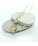 18k gold plated zircon Bottle charm necklace.  - £32.85 GBP