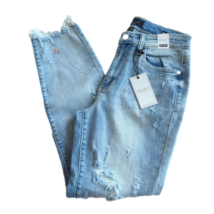 Judy Blue Distressed High Waist Paint Splatter Raw Boyfriend Blue Jeans Size 25 - £37.96 GBP