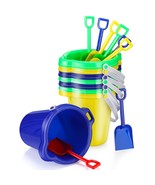12 Pack 7.5 Inch Beach Sand Buckets And Shovels Set, Plastic Sand Pails ... - £43.95 GBP