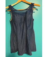 Shore Shapes Size 14 Swim dress Womens Navy Blue White Polka dots Swimsu... - $30.31 CAD