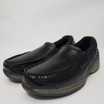 Dr Scholl&#39;s Mens Leather Boat Shoes Loafers Size 8D Slip-on Black VGC - £19.38 GBP