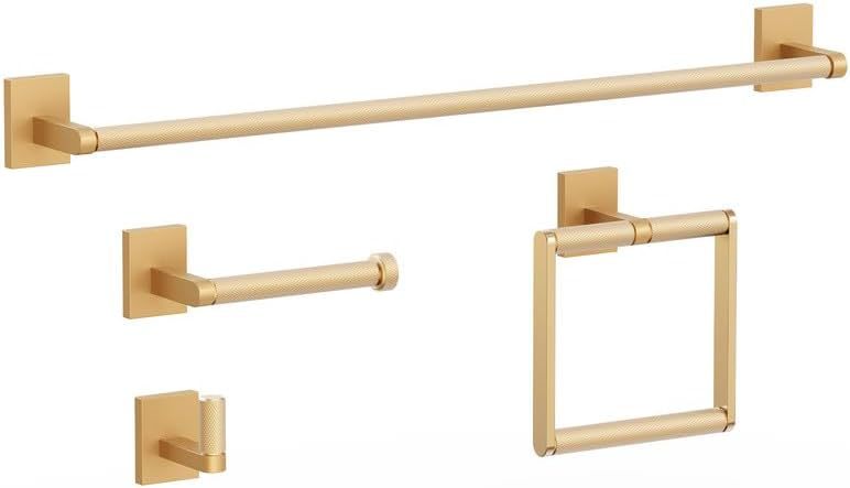 Bathroom Hardware Set 4 Piece Brushed Nickel/Brushed Gold, 4Pcs, Brushed... - $44.99