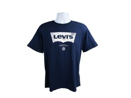Levi&#39;s Strauss Men&#39;s Batwing Logo w Bandana Print Blue Short Sleeve T-Shirt - £16.29 GBP+