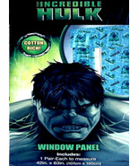MARVEL THE INCREDIBLE HULK BLUE GREEN CURTAIN  DRAPES WINDOW TREATMENT  NEW - €32,35 EUR