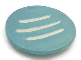 Artisan Ceramic Soap Dish Tray, Blue Round Soap Bar Holder, Bathroom Soa... - £31.57 GBP+